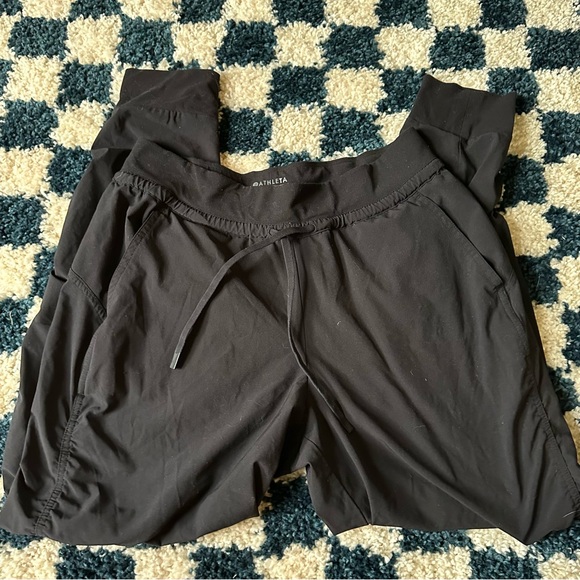 Athleta Attitude Jogger Womens Black Stretch Pockets Ruched Pants - Picture 2 of 4